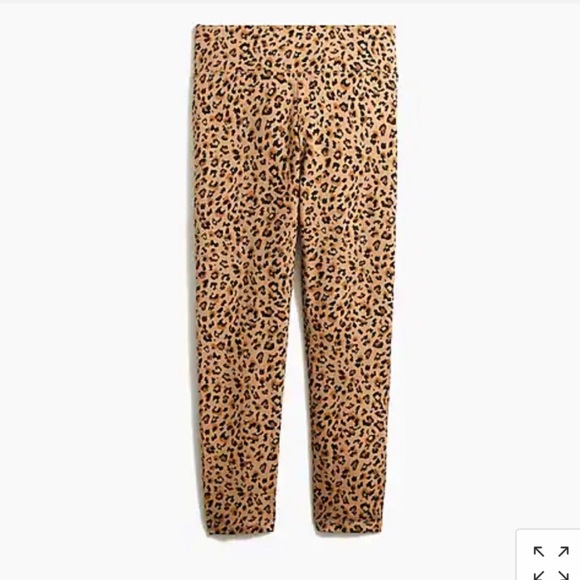 J.Crew Cropped Everyday Leggings Size S Gold Leopard Brown Black Item #AL017 - Picture 4 of 10